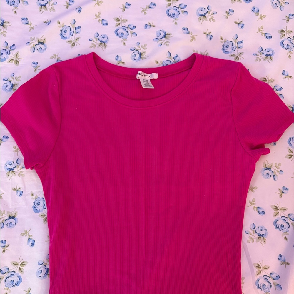 Bozzolo- Cropped Cute Shirt (Hot Pink)